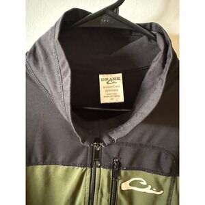 Drake Waterfowl Systems Mens Medium Quarter Zip Pullover Olive Green Black Logo